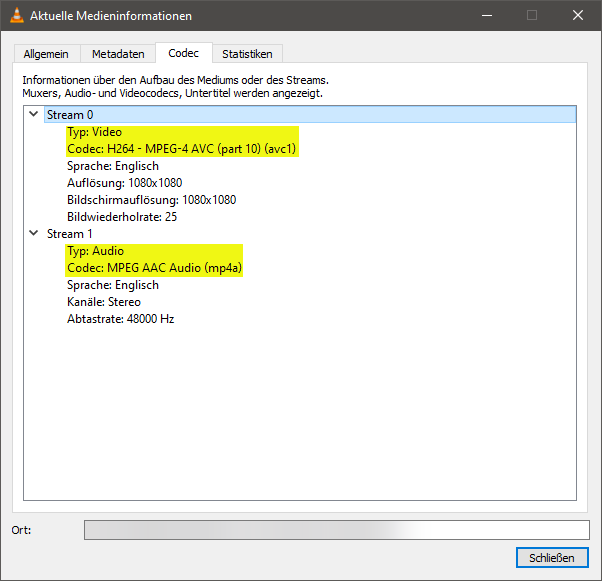 VLC Codec Info