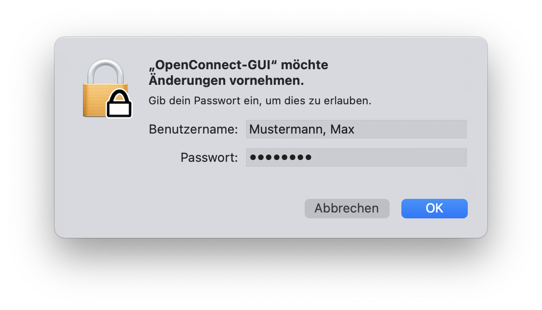 OpenConnect macOS 3 DE